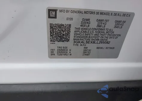 2020 GMC Terrain Fwd Denali из США, поврежденный, VIN 3GKALSEX8LL295082